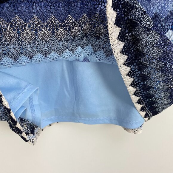 AQUA Womens Large Knit Lace Overlay Sheath Dress Sleeveless V Neck Lined - Picture 9 of 11